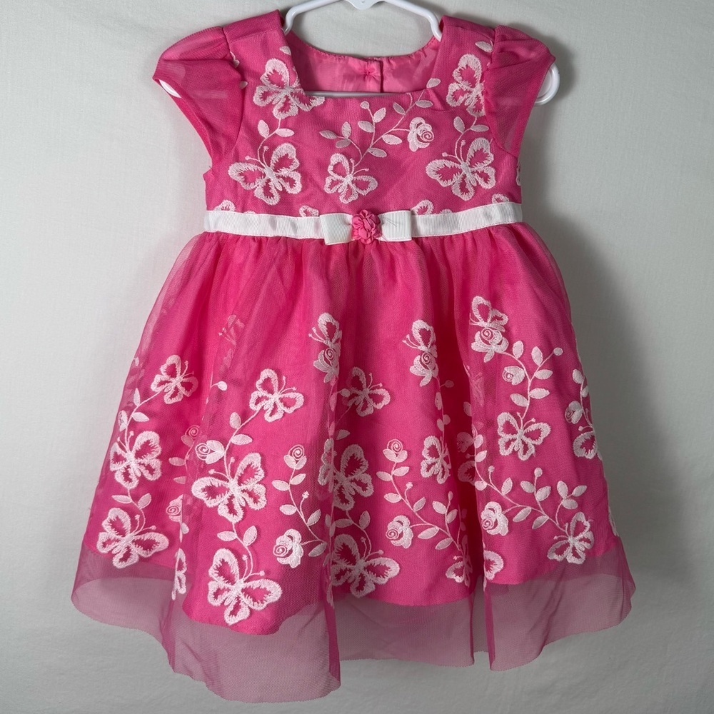 Jona Michelle Pink Floral Dress Girls Size 12M